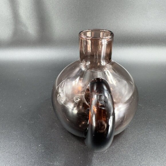 Vintage Mid Century Amethyst Purple Glass Jug Pitcher Container With Handle VTG - Picture 8 of 11